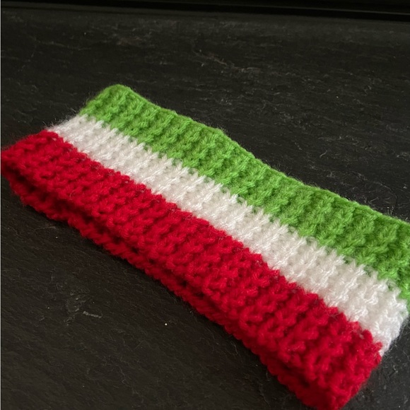 handmade green, white, and red headband - Picture 2 of 3